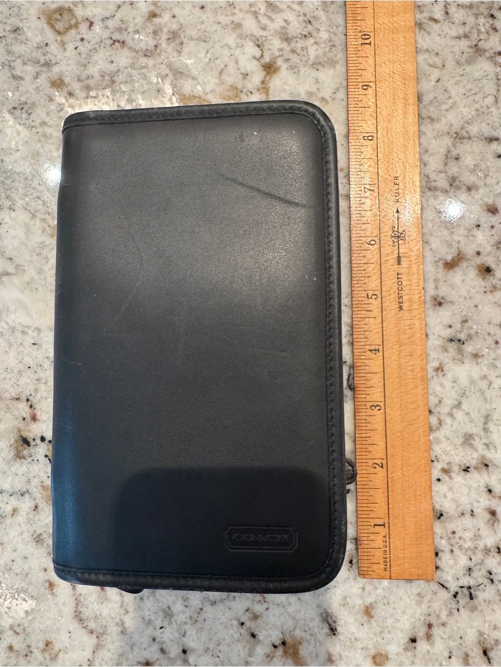 Coach vintage Black Zip-Around Leather Portfolio Case - Picture 2 of 6
